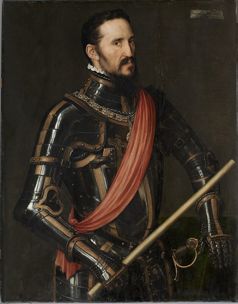 Het schilderij, een portret van Don Fernando Álvarez de Toledo, 3e hertog van Alva, geschilderd door Antonis Mor in 1557, hangt in het Hispanic Society Museum and Library in New York. 